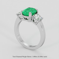 2.01 Ct. Emerald Ring, 18K White Gold 2