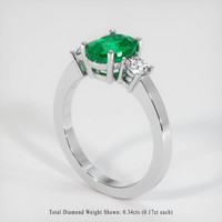 1.40 Ct. Emerald Ring, 18K White Gold 2