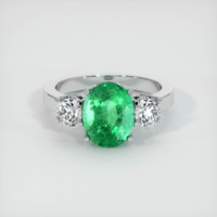 3.26 Ct. Emerald Ring, 18K White Gold 1