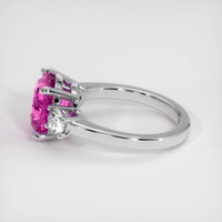 3.36 Ct. Purplish Pink Sapphire Ring, 18K White Gold 4