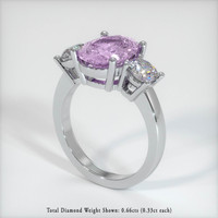 2.14 Ct. Purplish Pink Sapphire Ring, 18K White Gold 4