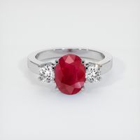 3.17 Ct. Ruby Ring, 18K White Gold 1