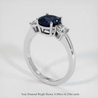 2.14 Ct. Blue Sapphire Ring, 18K White Gold 2