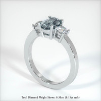 1.13 Ct. Sapphire Ring, 18K White Gold 2