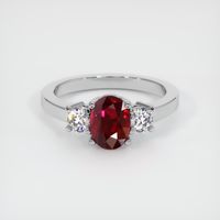 1.88 Ct. Ruby Ring, 18K White Gold 1