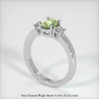 1.44 Ct. Yellowish Green Sapphire Ring, 18K White Gold 2