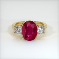 2.92 Ct. Pinkish Red Ruby Ring, 10K Yellow Gold 1