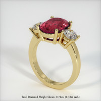 2.92 Ct. Pinkish Red Ruby Ring, 10K Yellow Gold 2