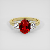 2.00 Ct. Ruby Ring, 14K Yellow Gold 1