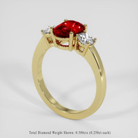 1.67 Ct. Ruby Ring, 14K Yellow Gold 2