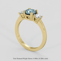 1.18 Ct. Greyish Blue Sapphire Ring, 14K Yellow Gold 2
