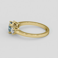 1.18 Ct. Greyish Blue Sapphire Ring, 14K Yellow Gold 4