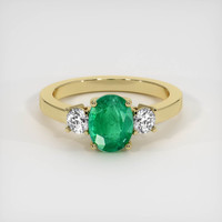 1.40 Ct. Emerald Ring, 18K Yellow Gold 1