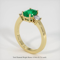 1.40 Ct. Emerald Ring, 18K Yellow Gold 2