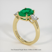 2.29 Ct. Emerald Ring, 18K Yellow Gold 2