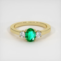 0.63 Ct. Emerald Ring, 18K Yellow Gold 1