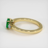 0.63 Ct. Emerald Ring, 18K Yellow Gold 4