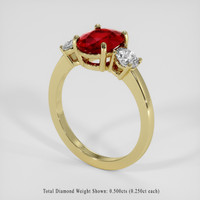 2.00 Ct. Ruby Ring, 18K Yellow Gold 2