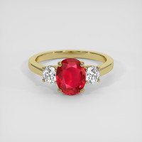 2.08 Ct. Ruby Ring, 18K Yellow Gold 1