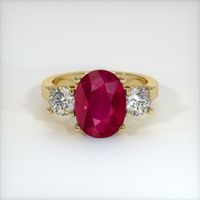 2.92 Ct. Ruby Ring, 18K Yellow Gold 1