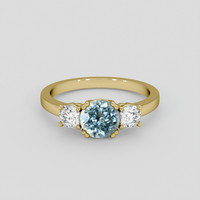 1.18 Ct. Greyish Blue Sapphire Ring, 18K Yellow Gold 1