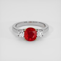 3.00 Ct. Ruby Ring, 14K Yellow & White 1
