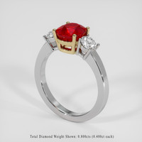 3.00 Ct. Ruby Ring, 18K Yellow & White 2