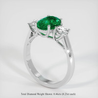 1.62 Ct. Emerald Ring, Platinum 950 2