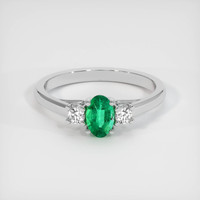 0.37 Ct. Emerald Ring, Platinum 950 1