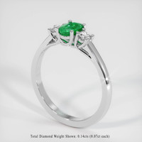 0.37 Ct. Emerald Ring, Platinum 950 2