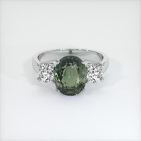 2.93 Ct. Green Sapphire Ring, Platinum 950 1