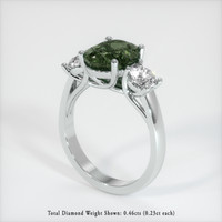 2.93 Ct. Green Sapphire Ring, Platinum 950 2