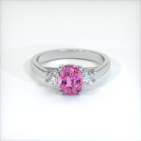 1.44 Ct. Pink Sapphire Ring, 10K White Gold 1