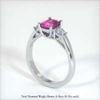 1.44 Ct. Pink Sapphire Ring, 10K White Gold 2