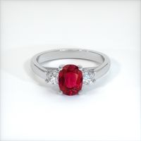 1.62 Ct. Ruby Ring, 14K White Gold 1