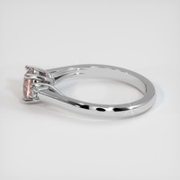 0.79 Ct. Peach Sapphire Ring, 18K White Gold 4