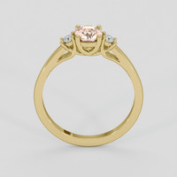 0.79 Ct. Peach Sapphire Ring, 10K Yellow Gold 3