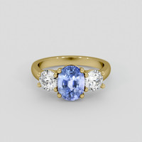 2.61 Ct. Blue Sapphire Ring, 10K Yellow Gold 1