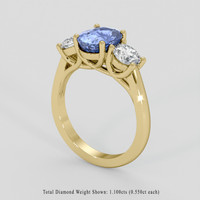 2.61 Ct. Blue Sapphire Ring, 10K Yellow Gold 2
