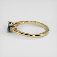 0.61 Ct. Greenish Blue Sapphire Ring, 14K Yellow Gold 4