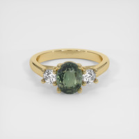 2.93 Ct. Green Sapphire Ring, 14K Yellow Gold 1