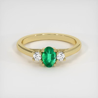 0.37 Ct. Emerald Ring, 18K Yellow Gold 1