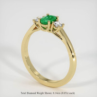 0.37 Ct. Emerald Ring, 18K Yellow Gold 2