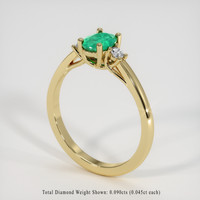 0.57 Ct. Emerald Ring, 18K Yellow Gold 2