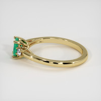 0.57 Ct. Emerald Ring, 18K Yellow Gold 4