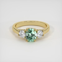 0.66 Ct. Emerald Ring, 18K Yellow Gold 1