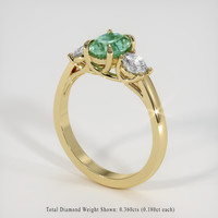 0.66 Ct. Emerald Ring, 18K Yellow Gold 2