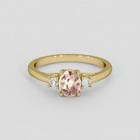 0.79 Ct. Peach Sapphire Ring, 18K Yellow Gold 1