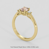 0.79 Ct. Peach Sapphire Ring, 18K Yellow Gold 2