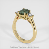 2.93 Ct. Green Sapphire Ring, 18K Yellow Gold 2